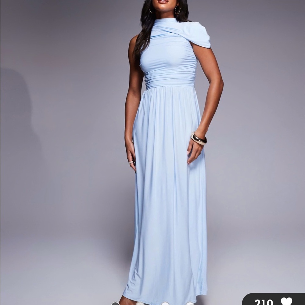 NWT One-Shoulder Blue Maxi Dress